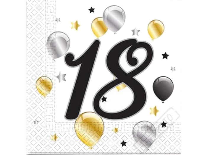 20Pk Milestone "18" Napkins