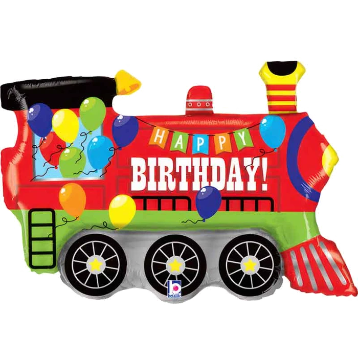37In Birthday Party Train Foil Balloon