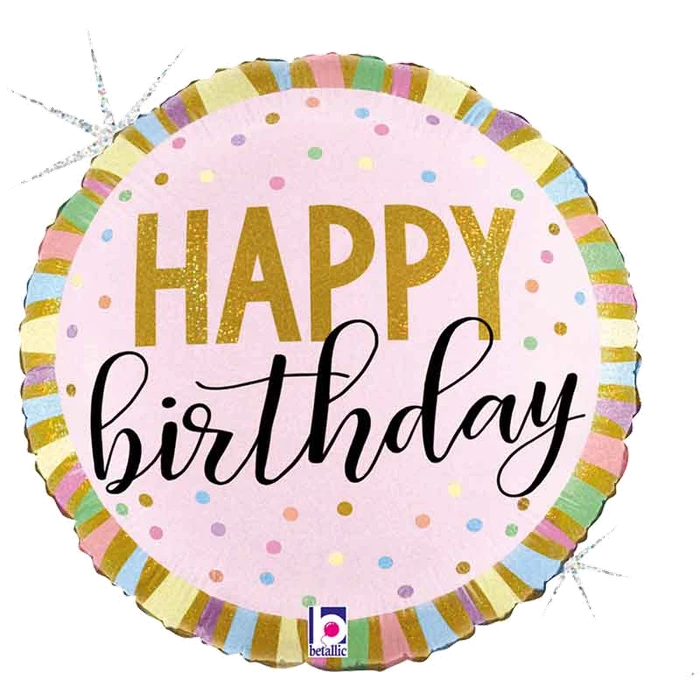18In Pastel Birthday Stripes Foi