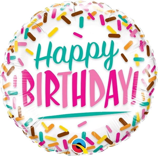 18IN B/DAY SPRINKLES FOIL BALLOONS