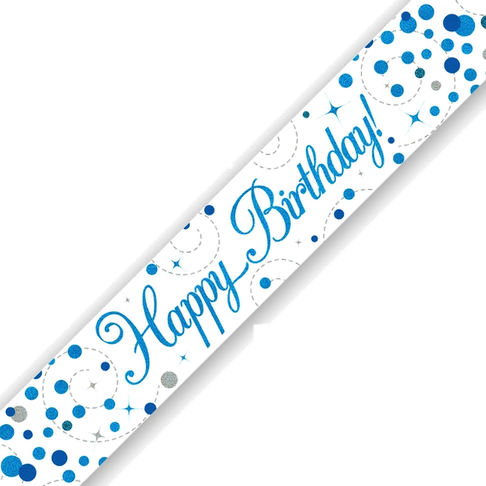 9Ft Birthday Blue Sparkling Fizz Banner