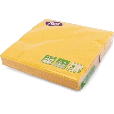 Pps 3Ply 33Cm 20 Napkins Yellow
