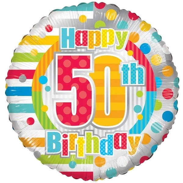 18IN UNISEX HAPPY 50TH BIRTHDAY FOIL