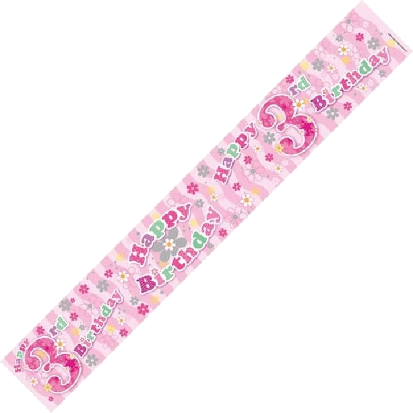 3RD BIRTHDAY GIRL HOLO 9FT BANNER