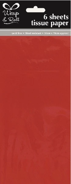 6PC RED TISSUE PAPER SHEETS 12S