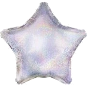 Silver Holographic Star 19In Foil