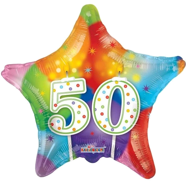 18IN STAR 50TH BIRTHDAY CANDLES FOIL