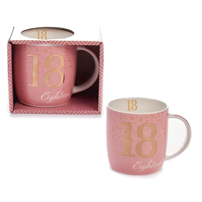 AGE 18 PINK MUG WITH