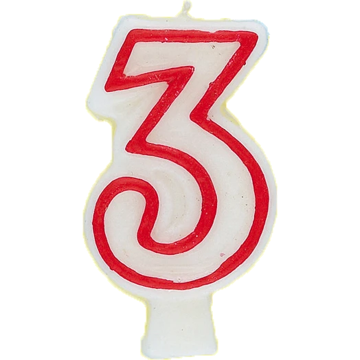 Deluxe Numeral No.3 Birthday Candle