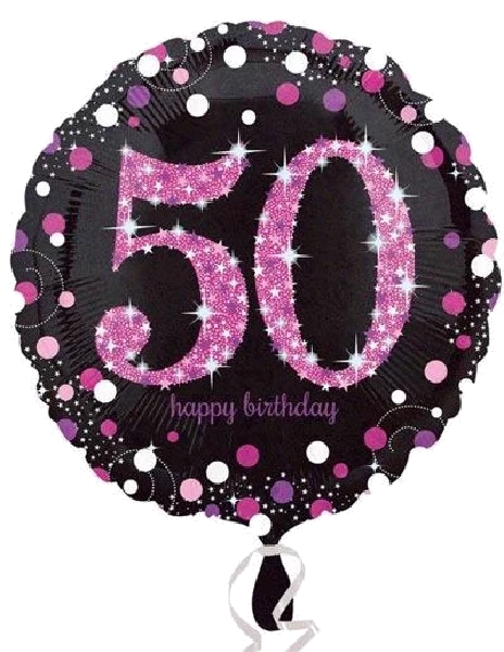 50TH PINK SPARKLES 18IN FOIL BALLOON