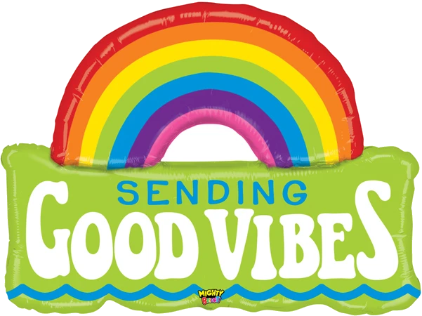 37In Mighty Good Vibes Shaped Foil Balloon