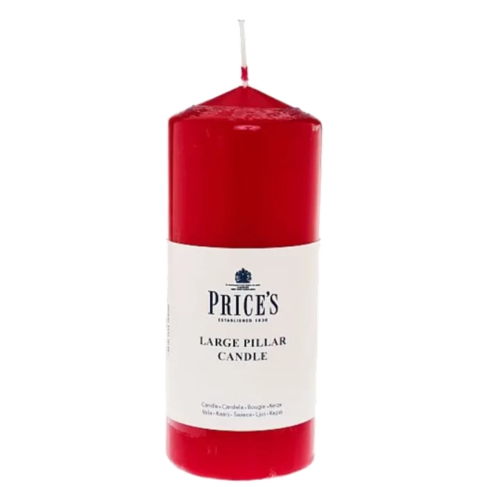 Prices Pillar Candle Red 50hr