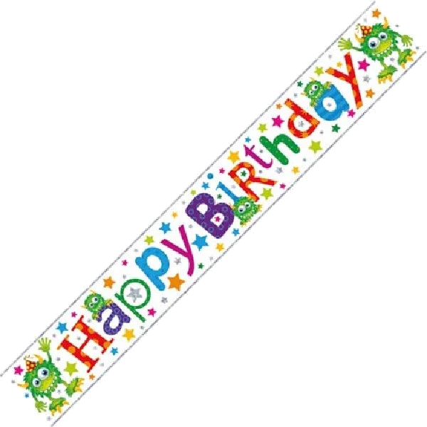 9FT BIRTHDAY MONSTERS WALL BANNER