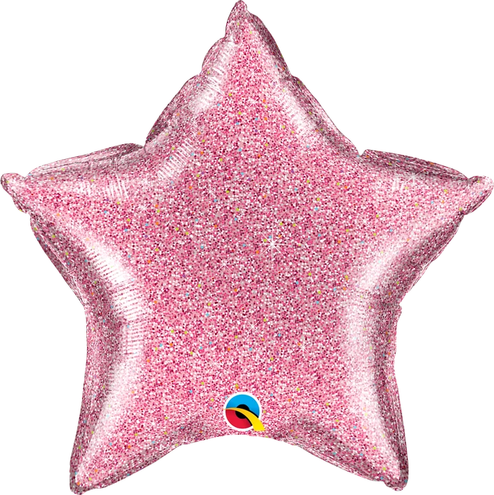 20In Glittergraphic Pink Star Foil Balloon