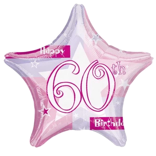 19IN PINK SHIMMER 60TH FOIL BALLOON