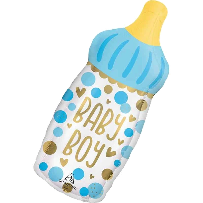 Baby Boy Bottle Large Shaped Foil Balloon