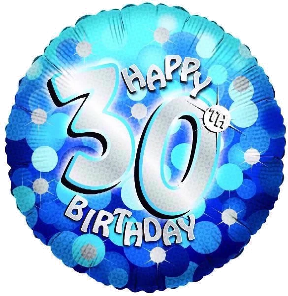 SPARKLE BLUE 30TH 18IN FOIL BALLOON