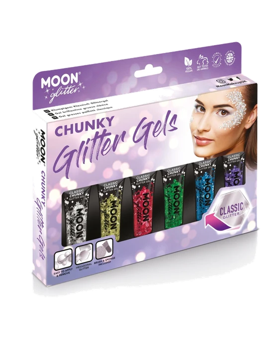 Moon Glitter Classic Chunky Glitter Gel Assorrted