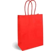 RED PAPER BAG WITH COLOURED