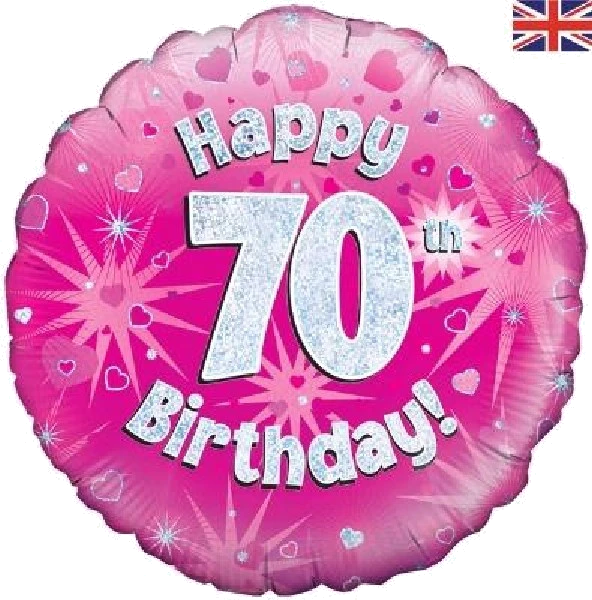 70TH B/DAY PINK HOLO 18IN FOIL