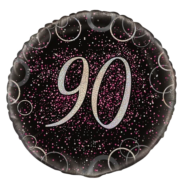 18IN PINK PRISMATIC 90TH FOIL BALLOON