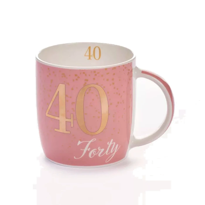 AGE 40 PINK MUG WITH
