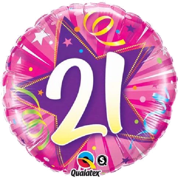 21ST SHINING STAR 18IN FOIL BALLOON