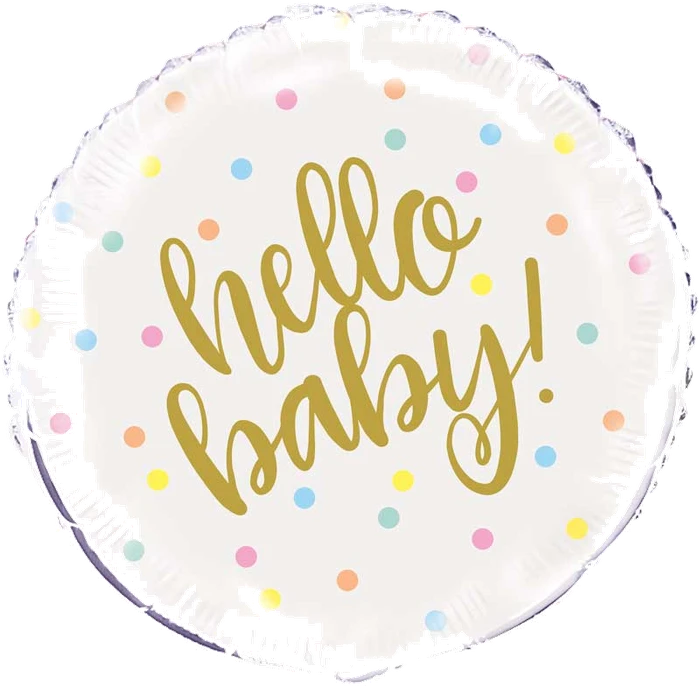 18In Hello Baby Gold Baby Shower Foil Balloon