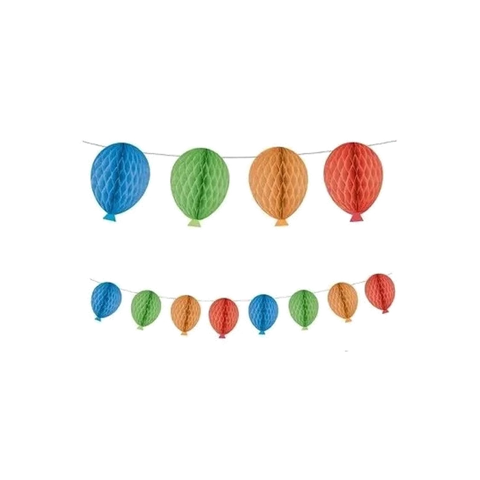 2m SPARKLING BALLOONS HONEYCOMB PAPER GARLAN