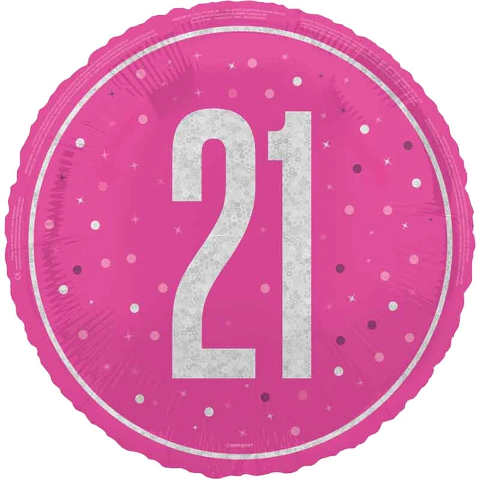 18In Glitz Pink 21St Birthday Foil Balloon