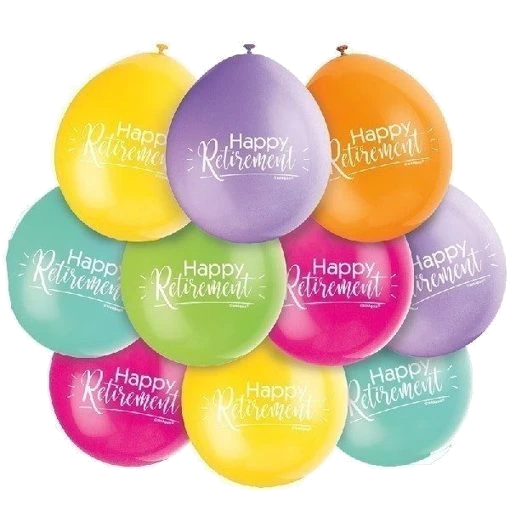 (10) 9In Happy Retirement Balloons