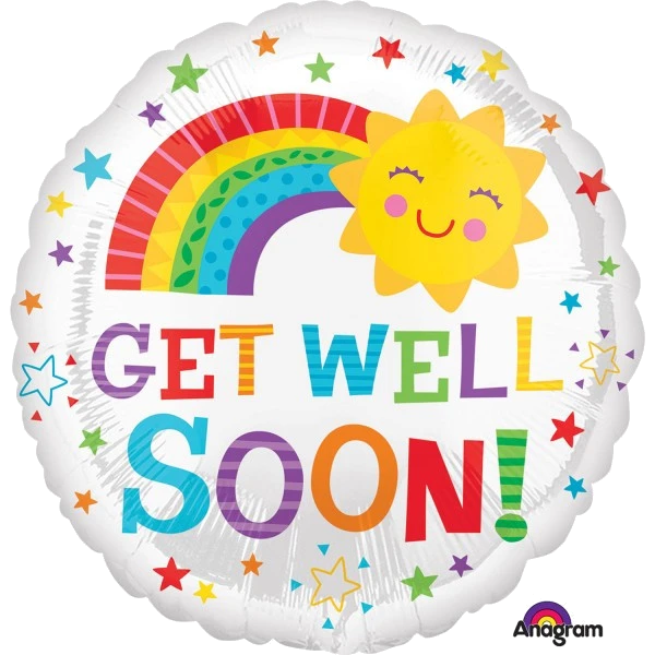 GET WELL HAPPY SUN 18IN FOIL BALLOON