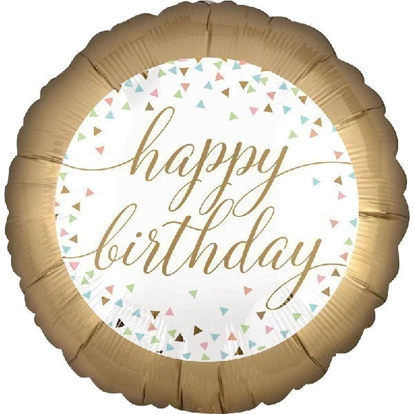 18IN B/DAY PASTEL CONFETTI FOIL BALLOON