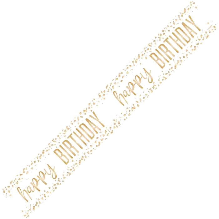 9Ft Happy Birthday Confetti Gold Fo