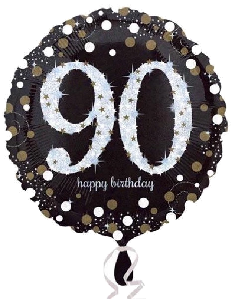 90TH GOLD SPARKLES 18IN FOIL
