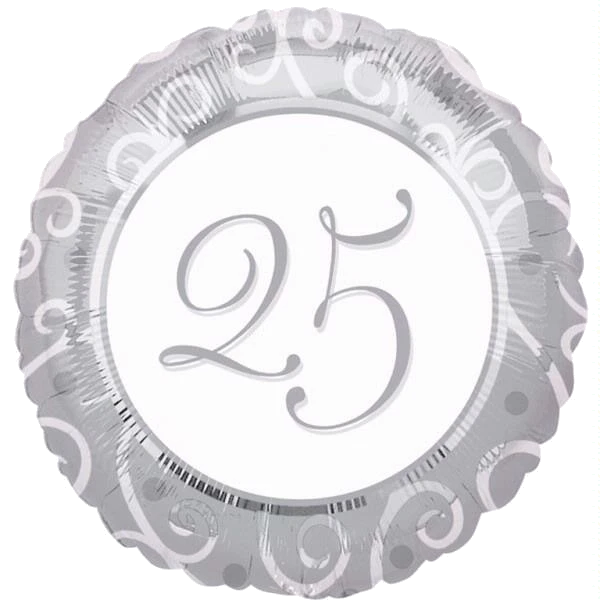 18IN SILVER ANNIVERSARY FOIL BALLOON