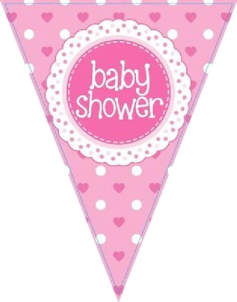 3.9M Baby Shower Pink Party Bunting