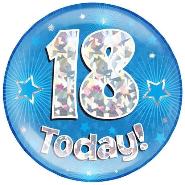 6In 18 Today Blue Jumbo Badge