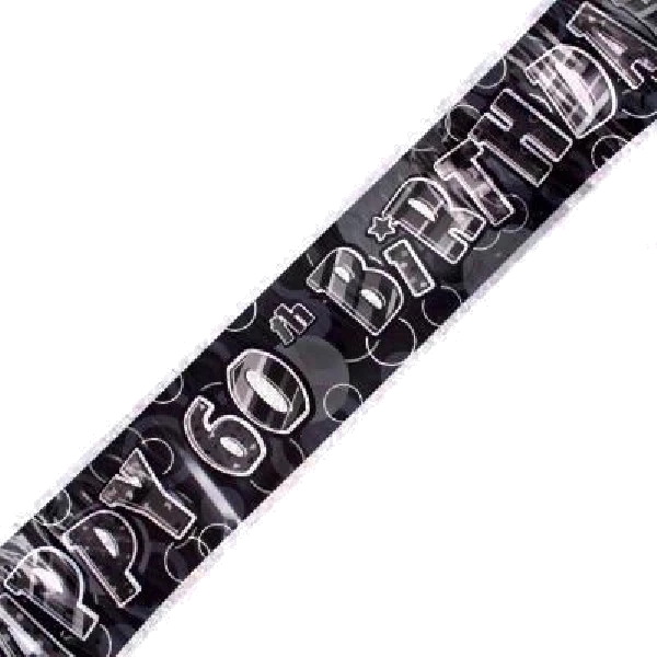 9FTBLACK GLITZ 60TH FOIL BANNER