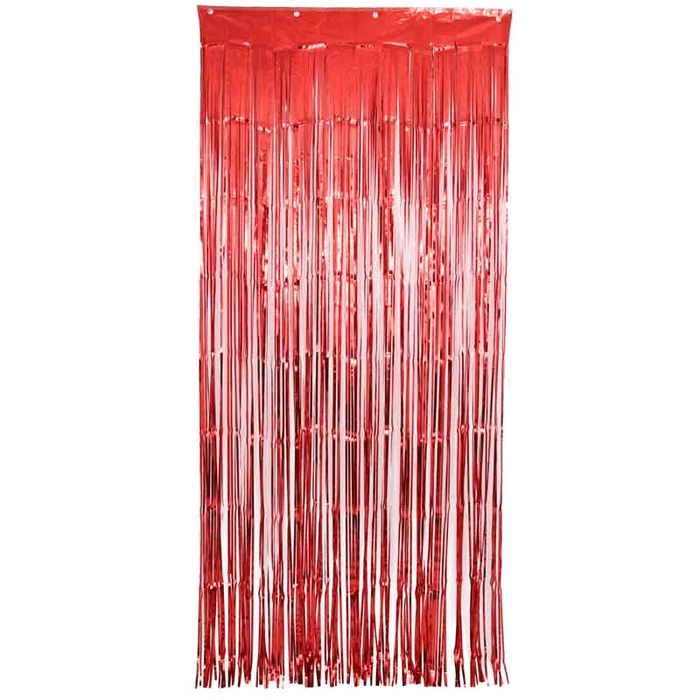 Metallic Red Foil Door Curtain