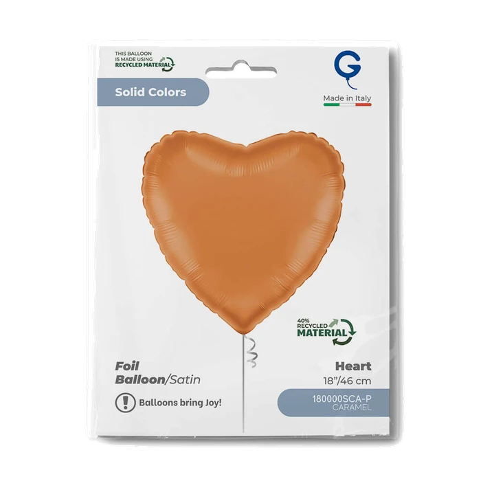 18In Satin Caramel Heart Foil Balloon