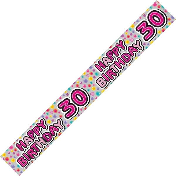 9FT 30TH B/DAY FEMALE HOLO BANNER