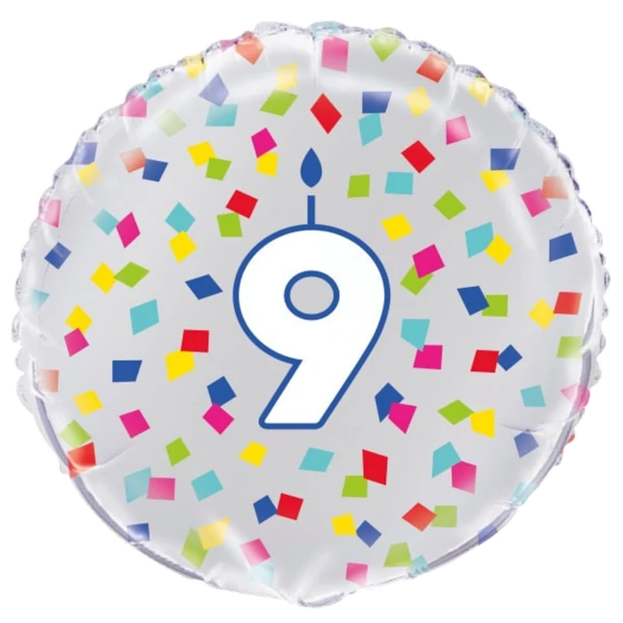 18In Rainbow Confetti No. 9 Foil Balloon