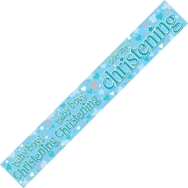CHRISTENING BOY 9FT BANNER
