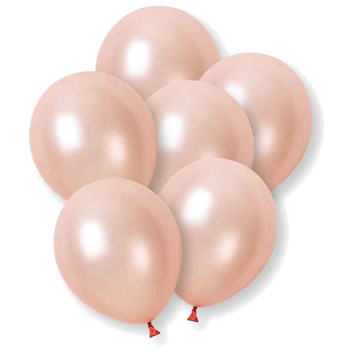 (8) 12In Rose Gold Pearl Balloons