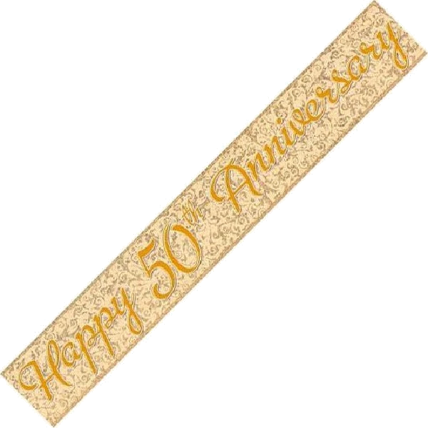 12FT GOLDEN ANNI. PRISMATIC BANNER