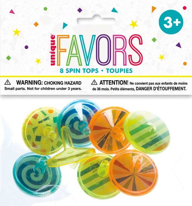 8Pk Plastic Spin Tops