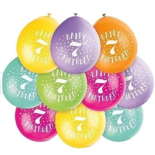 (10) 9In Happy 7Th Birthday Balloons