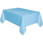 Powder Blue Plastic Table Cover (Standard Packaging)