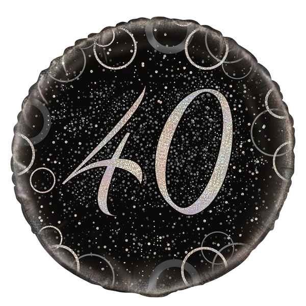 18IN BLACK PRISMATIC 30TH FOIL BALLOON